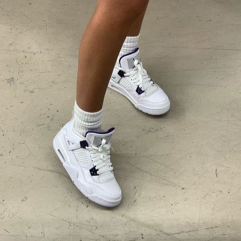 Metallic Purple Jordan 4s Outfit, Jordan 4 Women Outfit, Metallic 4s, 4s Outfit Women, Jordan 4s Outfit Women, Jordan 4 Outfit Women, Jordan 4 Women, Jordan 4 Metallic Purple, Jordan 4s Outfit