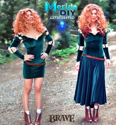 DIY Merida Dress #DIY #Disney #Sew #Sewing #Costumes #Halloween #Brave Diy Merida Costume, Merida Brave Costume, Brave Costume, Merida Costume, Costume Princess, Princess Merida, Disney Brave, Merida Brave, Princess Diy