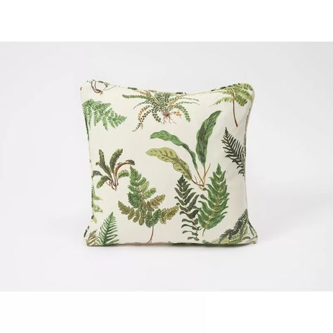 Schumacher Les Fougeres Organic Linen Throw Pillow Cover & Insert | Perigold Schumacher Pillows, Elsie De Wolfe, Linen Pillow Covers, Linen Throw Pillow, Linen Throw, House Gifts, Botanical Pattern, Organic Linens, Cotton Throw Pillow