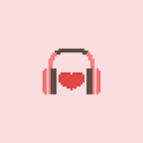 Old Microphone, Music Logo Design, Cute Headphones, Pixel Heart, Music Headphones, Music Logo, Symbol Design, Music Icon, Pink Cat