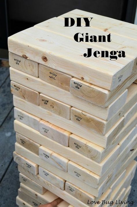 Backyard Jenga, Giant Jenga Game, Geek House, Jenga Game, Giant Jenga, Giant Games, Fun Party Games, Yard Games, Backyard Games