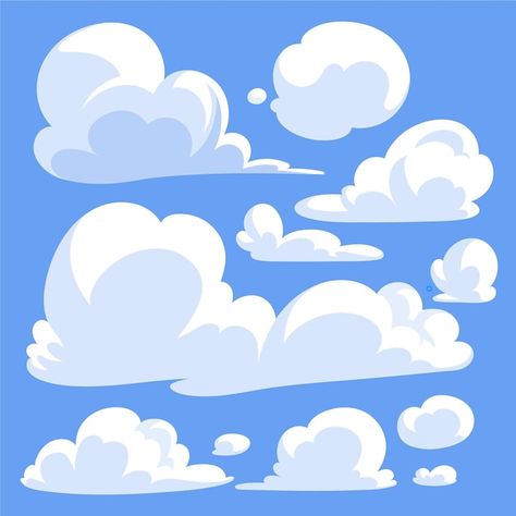 Free vector hand drawn cloud collection | Free Vector #Freepik #freevector #illustration-pack #collection #cloud-illustration #hand-drawn-illustration Digital Art Inspiration, Cloud Illustration, Cartoon Clouds, Cloud Vector, Abstract Wallpaper Design, Drawing Clipart, Background Drawing, Cloud Art, Cloud Drawing