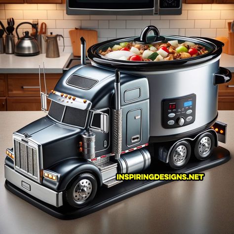 These Semi-Truck Slow Cookers Bring Big Rig Cooking Adventures To Your Kitchen! Semi Truck Accessories, Semi Trucks Interior, Truck Living, Cook Up A Storm, Big Bucks, Nice Pic, Truck Interior, House Accessories, Slow Cookers