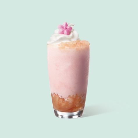 Cherry Blossom Frappuccino, Peach Sauce, Peach Jelly, Peach Drinks, Starbucks Menu, Pink Starbucks, Cherry Blossom Season, Fruit In Season, Base Foods