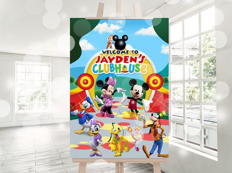 Mickey Mouse Party Ideas, Mickey Mouse Parties, Welcome Boards, Welcome Banner, Mickey Mouse Party, Welcome Board, Mickey Mouse Clubhouse, Types Of Printer, Print Store