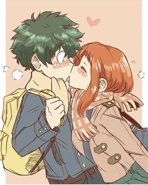 Deku X Uraraka, My Hero Academia 2, Ochako Uraraka, My Hero Academia Memes, My Hero Academia Episodes, Anime Kiss, Hero Academia Characters, Anime Ships, My Hero Academia Manga