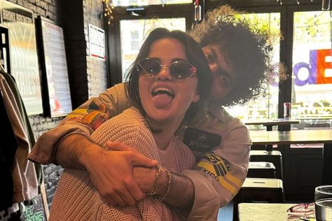 Selena Gomez Makes a Silly Face as She Cuddles Up to Boyfriend Benny Blanco in Sweet New Photo Howard Stern Show, Silly Face, To Girlfriend, Only Murders In The Building, Flower Pants, Silly Photos, Silly Faces, People Online, Marie Gomez