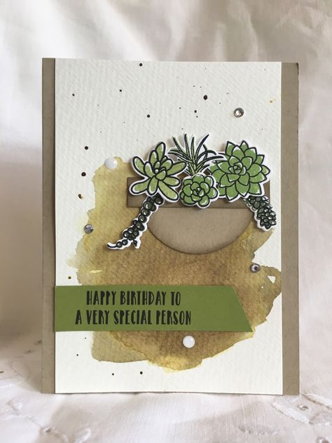 Maui Stamper Oh So Succulent Succulent Cards, Flowering Cactus, Cards Flowers, Products Ideas, Stamping Up Cards, Card Making Inspiration, Card Sketches, Card Layout, Paper Crafts Cards