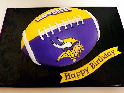 Vikings Football Cake Vikings Football Cake, Vikings Birthday Cake, Minnesota Vikings Cake, Vikings Cake, Viking Cake, Birthday Cakes Boys, Viking Birthday, Boy Cakes, Birthday Theme Ideas