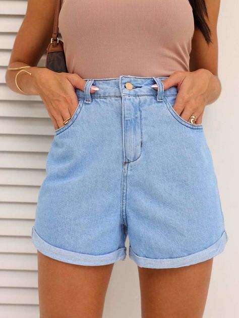 Streamer Dr, Jeans Mom, Shorts Jeans, Denim Shorts Women, Looks Vintage, Casual Jeans, Denim Women, Women Clothing, Jean Shorts