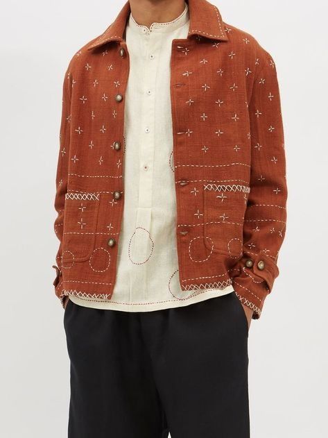 Mens Embroidered Jacket, Hand Embroidered Jacket, Men’s Embroidery, Mens Croquis, Luxury Summer Outfits, Linen Jacket Men, Fashion Sketches Men, Handmade Jacket, Embroidery Men