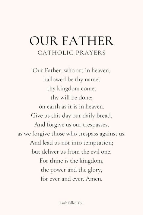 Our Father In Heaven Prayer, Our Father Who Art In Heaven Wallpaper, I Believe In God The Father Almighty, Are Father Prayer, Our Father Prayer Tattoo, Our Father Prayer Wallpaper, Catholic Verses Bible, Bible Verse Catholic, Lords Prayer Wallpaper