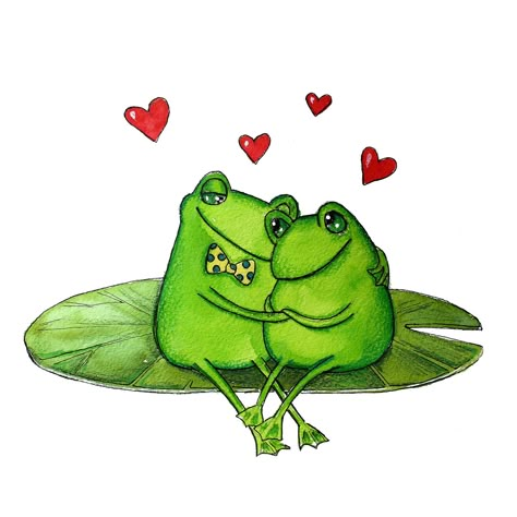 frogs in love | Dina Ali | Flickr Frog In Love Drawing, Frogs In Love, Frosch Illustration, Frog Rock, Frog Wallpaper, Frog Illustration, Frog Pictures, Frog Tattoos, Frog Drawing