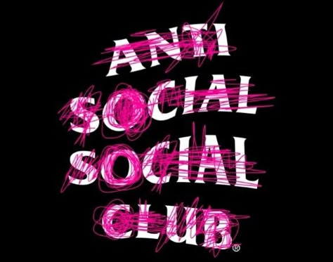 Anti Social Social Club, Anti Social, Social Club, Black Background, Pink, Black