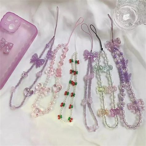 Iphone Lanyard, Transparent Butterfly, Phone Wrist Strap, Crystal Butterflies, Rabbit Colors, Phone Strap, Phone Charm, Cute Earrings, Wrist Strap