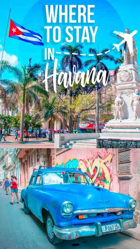 Heading to Havana and want to be in the heart of the city? There are three main areas to stay in Havana, we're going to go through each of them in detail. The ideal places to stay in Havana are called “casas particulares” or “private homes.” You can rent these via Airbnb in Cuba or in person.  #Cuba #Cuban #Havana #Habana #Travel  via @gettingstamped Havana Travel, Visit Cuba, Vinales, Central America Travel, Cuba Travel, Varadero, Text Overlay, Caribbean Travel, Havana Cuba