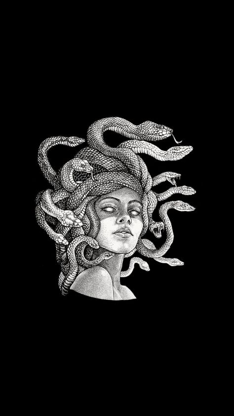 Medusa Profile Pic, Medusa Wallpaper Aesthetic, Medusa Wallpaper, Medusa Painting, Magical Creatures Mythology, Medusa Design, Png Material, Medusa Art, Medusa Head