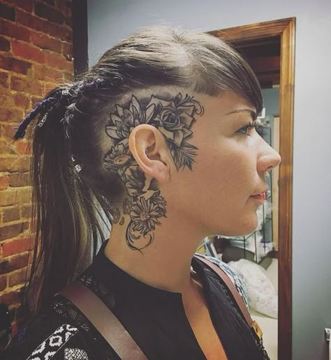 Undercut Tattoos, Hairline Tattoos, Scalp Tattoo, Head Tattoo, Disney Tattoo, Side Tattoos, Face Tattoos, Hair Tattoos, Tattoo Videos