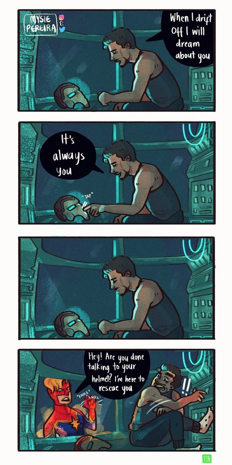 Tony gets rescued by Captain Marvel - Avengers Endgame Kapten Marvel, Wallpaper Avengers, Tony Stank, Avengers Quotes, Avengers Pictures, Avengers Imagines, Avengers Cast, Univers Dc, Funny Marvel Memes