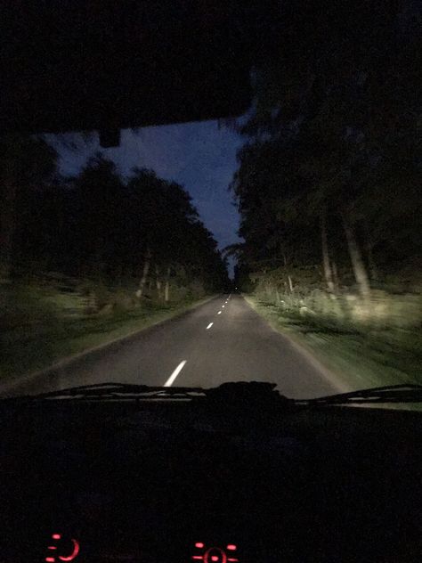 Car In Forest At Night, Crazy Landscapes, Late Night Driving, Night Drive Aesthetic, Road At Night, Dark Road, Night Road, Eerie Places, Holly Jackson