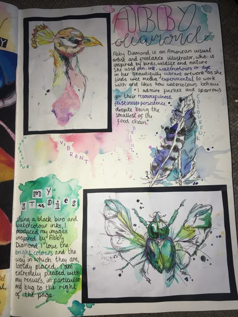 Gcse Artist Research, Abby Diamond, Natural Form Artists, A Level Art Themes, Artist Research Page, Artist Research, Sketchbook Layout, Gcse Art Sketchbook, Collage Art Projects