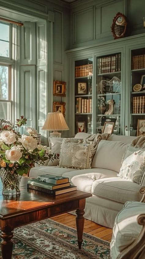 Rustic English Cottage Decor, Living Room Designs Cottage Core, Cottage Snug, Grandmacore House, English Country House Decor, English Decoration, Interior Design Timeless, Salons Cottage, Cozy Cottage Living Room