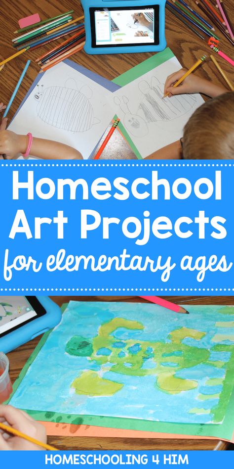 These homeschool art projects are perfect for kids in elementary, middle, or high school. Learn drawing and painting with video based lessons that are perfect for homeschoolers and parents with no art experience. Filter over 1,000 art lessons by "beginner" to find projects for kids in kindergarten, 1st grade, 2nd grade, 3rd grade, 4th grade, 5th grade, and beyond. These fun art lessons and art projects will help your child get excited to be creative! Learn more here. Homeschool Art Activities, First Grade Drawing Lesson, Art For Homeschoolers, Homeschool Arts And Crafts, Homeschool Art Projects Elementary, Art Projects Kindergarten, Fun Art Lessons, Art Projects For Elementary Students, Projects For Elementary Students