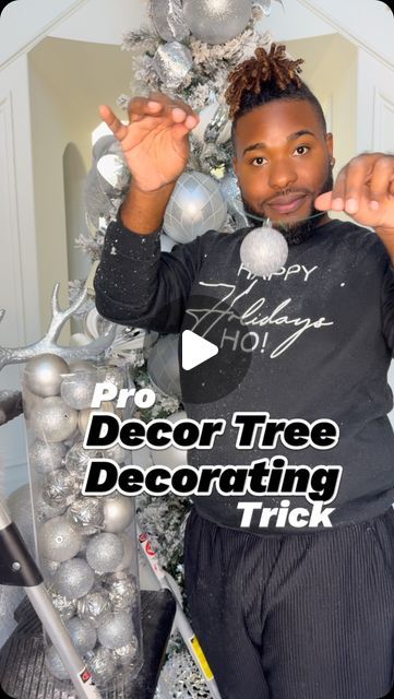 White Flocked Christmas Trees, Grey Christmas Tree Ideas, Winter Wonderland Themed Christmas Tree, How To Add Ornaments To Christmas Tree, Stringing Christmas Ornaments Together, Tree With Large Ornaments, Tree Cluster Christmas, Fill Holes In Christmas Tree, 3 Ornaments Tied Together On Christmas Tree