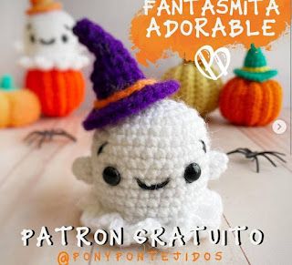 PATRONES AMIGURUMI GRATIS: PATRON GRATIS FANTASMA AMIGURMI 63377 Crochet Ghost, Halloween Amigurumi, Halloween Crochet Patterns, Halloween Crochet, Toy Pattern, Crochet Toy, Ghost, Amigurumi, Crochet Patterns