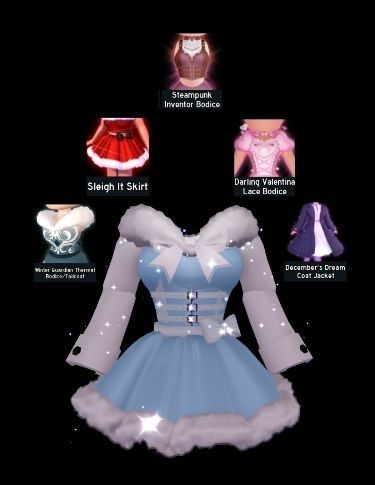 Royale High Glitterfrost Outfits, Cool Royale High Outfits, Glitterfrost Rh Outfits, Winter Rh Outfits, Royale High Winter Outfit Ideas, Winter Outfit Royale High, Outfit Combos Royale High, Rh Winter Outfits, Royale High Outfits Winter