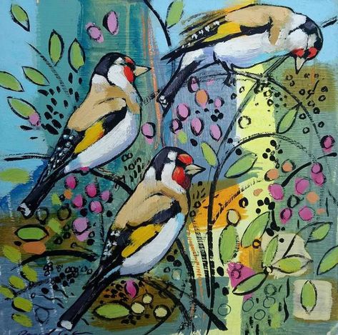 Pastel Poster, Wildlife Artwork, Contemporary Landscape Painting, Painting Collage, Bird Artwork, Wildlife Artists, Scientific Illustration, Goldfinch, Rock Painting Art