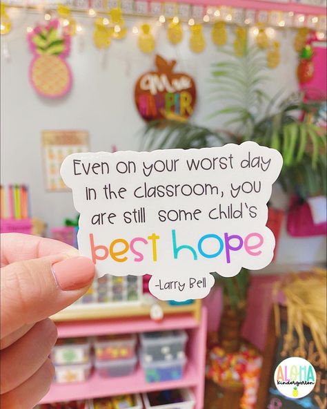 Danielle | Kinder Teacher 🌸 on Instagram: “SURPRISE! The Best Hope sticker has been restocked!🤩 Click the link in my bio or in my stories. Swipe to see a couple of my favorites from…” Gifts For Teacher Friends, Hope Sticker, Childcare Teacher, Pineapple Girl, Stem For Kids, Teacher Stickers, Reusable Cups, Teacher Friends, Worst Day