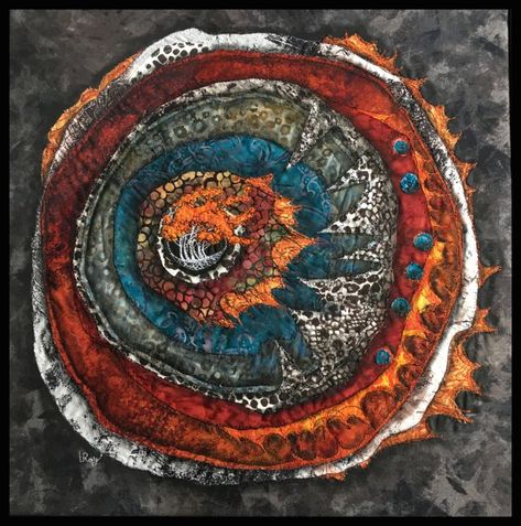 Lorraine Roy, Framed Textile, 3d Art Projects, Circular Art, Sacred Circle, Art Textiles, Prophetic Art, Fibre Art, Alcohol Ink Painting