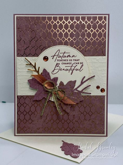 Crafting Creativity: Making a Stunning Autumn Card with the All About Autumn Suite Collection | Stamp with Rachel Stampin Up Fall Wedding Cards, Stampin Up All About Autumn Suite, Fall Stampin Up Card Ideas, Stampin Up Fall Birthday Cards, Handmade Stampin Up Cards, Stamping Up Thanksgiving Cards, Stampin Up Thanksgiving Cards 2023, Su All About Autumn, Su More Than Autumn