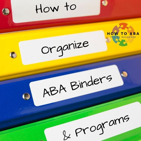 Download our FREE binder protocol checklist! Each ABA binder should be individualized to the learner. Here are some things I would include in an ABA Binder! Aba Materials Organization, Aba Organization Ideas, Aba Office Decor, Aba Room Ideas, Bcba Organization Ideas, Aba Programs, Rbt Training, Aba Clinic, Aba Materials