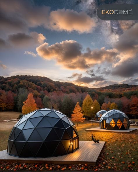 🎃✨ This Halloween, we're embracing the cozy, mysterious charm of autumn evenings under the stars in an Ekodome! 🍂🌌 Imagine a quiet night, surrounded by nature, with your own glamping getaway—a perfect setting for both relaxation and a little Halloween magic. 🕸️ Whether you're looking for a peaceful retreat or the ultimate haunted dome adventure, Ekodome is here to make it happen. Happy Halloween from Ekodome! 🎃🏕️ #Ekodome #Halloween #Glamping #FallVibes #Stargazing #GeodesicDomes #CozyGeta... Resort Ideas, Geodesic Dome, Halloween Magic, Under The Stars, Fall Vibes, Glamping, Happy Halloween, Relaxation, Camping