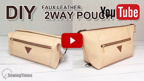 DIY 2 WAY POUCH BAG Dopp Kit Tutorial, Diy Bags Tutorial, Making Bags, Leather Toiletry Bag, Diy Bags, Practical Bag, Pouch Pattern, Bags Tutorial, Home Items