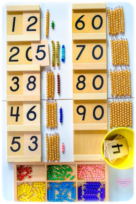 DIY Montessori Tens Board • Kids Math | Montessori From The Heart Math Montessori, Kids Math Activities, Montessori Math Activities, Montessori Activities Preschool, Montessori Kindergarten, Montessori Teaching, Montessori Elementary, Montessori Lessons, Montessori Diy