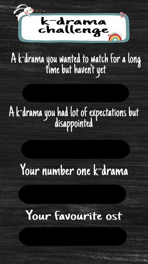 K Drama Challenge, Kdrama Template, Kdrama Challenge, Kdrama Recommendation, Challenge Template, Story Games, Theme Parties, K Drama, Instagram Story Template