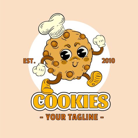 Cookies Template Design, Cookies Label Design Ideas, Logo Cookies Design Branding, Cookies Poster Design, Cookies Design Ideas, Cookie Logo Design Ideas, Cookie Designs Ideas, Cookies Logo Design, Logo Design Makanan