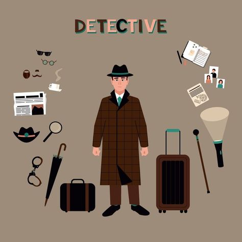 You cannot deny reaching First Indian Detective Agency in case you have the urge to hire the Personal Detective Agency in Delhi. Contact the helpdesk today for more information! Detective Accessories, Detective Things, Detective Aesthetic Outfit, Detective Files, Detective Drawing, Detective Illustration, Detective Themed Classroom, Carmen San Diego, Detective Outfit