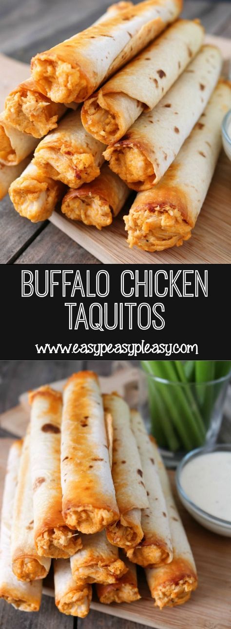 You will love these Buffalo Chicken Taquitos if you love Buffalo Chicken Dip. Its the perfect handheld appetizer or weeknight meal. Buffalo Chicken Taquitos, Parmesan Recipe, Chicken Taquitos, Best Appetizer Recipes, Dinner Chicken, Chicken Dip, Buffalo Chicken Dip, Recipe Chicken, Buffalo Wings