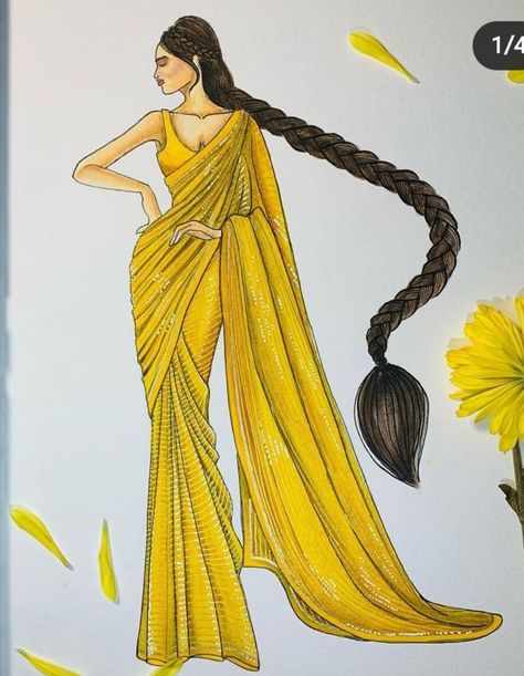 Mushroom Dresses, Saree Illustration, Dresses Sketches, Sketch Dress, Croquis Fashion, Fashion Illustration Poses, Digital Dress, Bengali Art, Fashion Illustration Tutorial