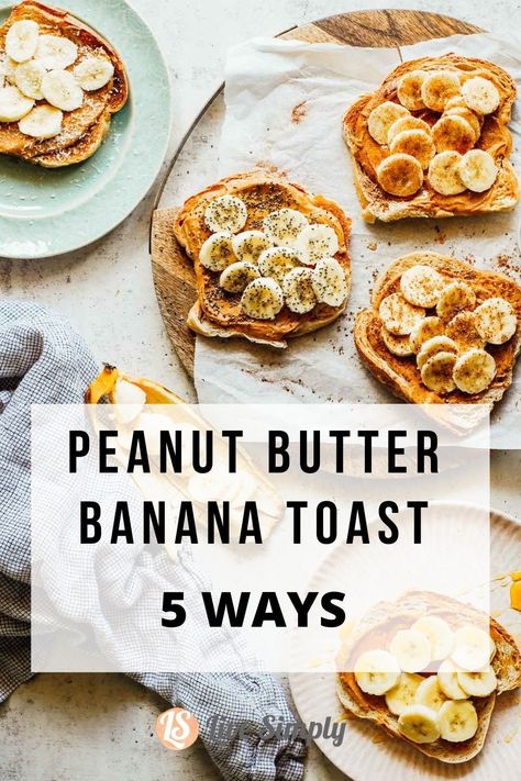 Banana and peanut butter toast is a match made in breakfast heaven! Top these ingredients on a slice of sourdough toast (or your favorite bread) for a delicious breakfast, snack, or after-dinner treat. Peanut Butter And Banana Snacks, Toast Banana Peanut Butter, Banana Toast Breakfast, Pb And Banana Toast, Banana Peanut Butter Sandwich, Breakfast Ideas Peanut Butter, Peanut Butter Toast With Banana, Peanut Butter And Banana Toast, Banana Toast Recipe