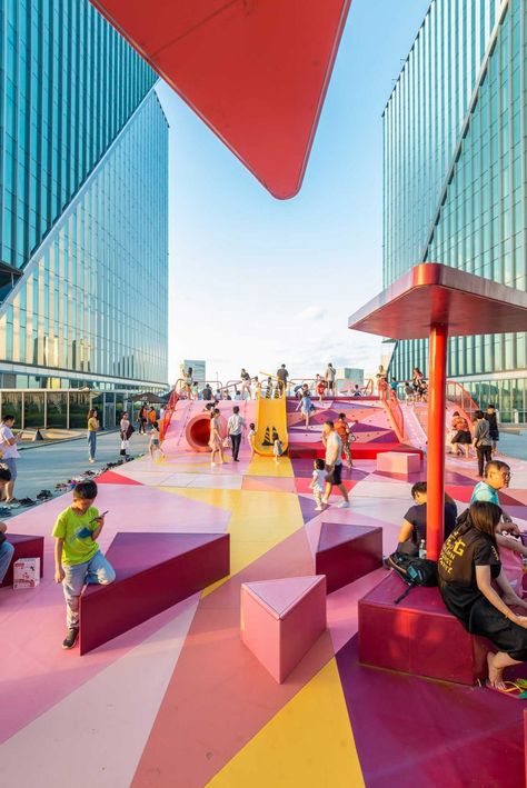 BIG BANG - 100architects Rooftop Design, Public Space Design, Mix Use Building, Playground Design, Urban Furniture, Parking Design, Urban Spaces, Play Area, Outdoor Play