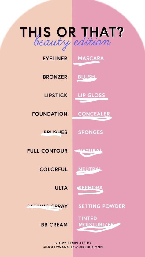 This or that makeup edition This Or That Makeup Edition, Foundation Concealer, Content Ideas, Foundation Brush, Tinted Moisturizer, Setting Spray, Setting Powder, Bb Cream, Lipstick Lip