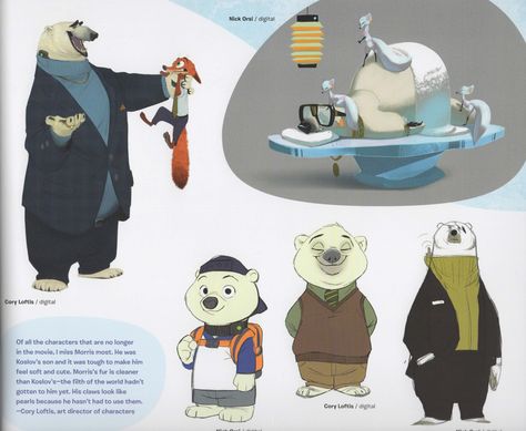 Someone asked for judy there go bears Zootopia Polar Bear, Zootopia Concept Art, Bear Character Design, Zootopia Characters, Concept Art Books, Zootopia Art, Animal Illustration Art, Bear Character, Disney Concept Art