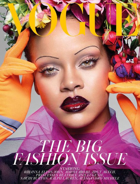 Rihanna Covers The September 2018 Issue Of British Vogue Rihanna Vogue, Best Fashion Magazines, Rihanna Cover, Editorial Vogue, Vogue Magazine Covers, Flowers In Her Hair, Tim Walker, Fashion Magazine Cover, Vogue Beauty