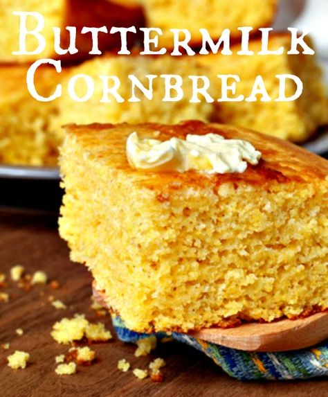 BUTTERMILK CORNBREAD....the most moist, delicious, and sweetest cornbread ever!!! Big hit!!!! Homemade Buttermilk Cornbread, Fluffy Cornbread, Buttermilk Cornbread, Southern Cornbread, Homemade Buttermilk, Cornbread Recipe, Corn Bread Recipe, Food Stuff, Southern Recipes