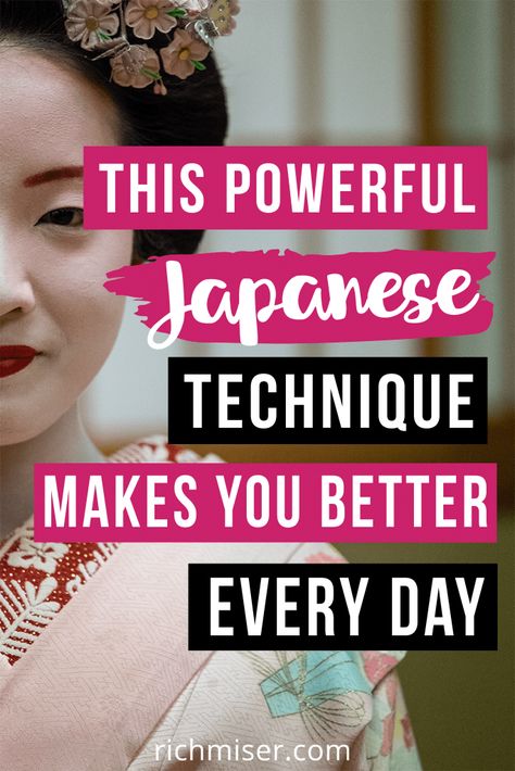 This Powerful Japanese Technique Makes You Better Every Day. productivity tips for time management, productivity tips life hacks, productivity tips for work, stay focused with these productivity tips, productivity tips for moms, productivity tips for dads. #professionallifetips #productivitytips #therichmiser Japanese Etiquette, Tips For Work, Tips For Moms, Financial Independence Retire Early, Japanese Philosophy, Japanese Lifestyle, Continuous Improvement, Time Management Strategies, Mental Energy